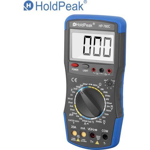 HoldPeak HP-760C 200mV~1000V Voltage Ampere Manual Range Digital Multimeter Temperature Instrument Resistance Tester Handheld