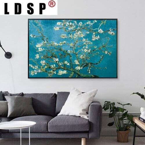 LDSP Canvas Painting Elegant Poetry Apricot Flower by Vincent Van Gogh Famous Artist Art Print Poster Wall Picture Home Decor