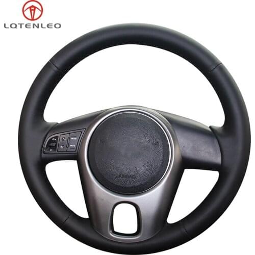 LQTENLEO Black Artificial Leather Car Steering Wheel Cover For Kia Forte 2008-2017 Soul Rio Shuma 2009-2013 Venga 2009-2015