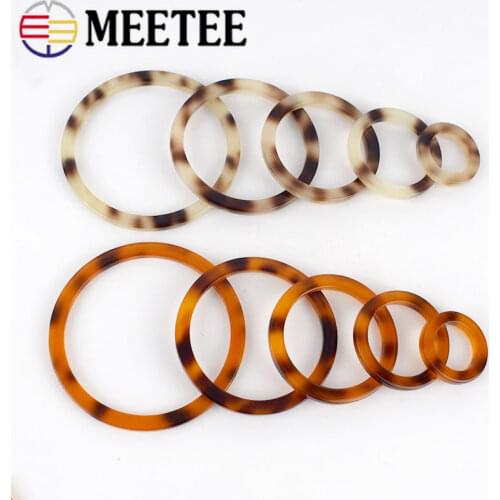 Meetee 10pcs 20/30/40/50/60mm Resin Scarf Buckle O Ring Clothing Decoration Bag Strap Round Button Luggage Handmade Accessories