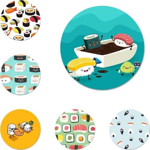 Cute Cartoon Food Sushi Icons Pins Badge Decoration Brooches Metal Badges For Backpack Decoration