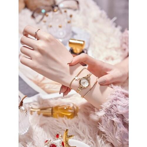 Mini 5 Colors Snake Star Chain Bracelet Womens Watch Small Hours Fine Fashion Dress Birthday Lady Clock Girls Gift Box