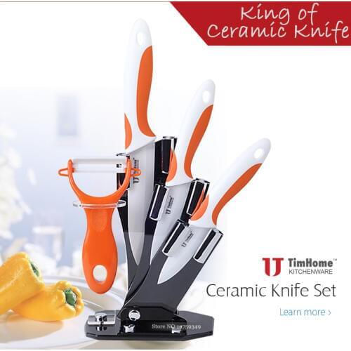 Fashion Style 3"4"5" Ceramic Knife set with ABS+TPR handle High Quality Kitchen Knife