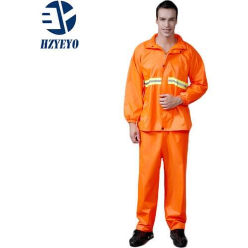 HZYEYO Motorcycle raincoat /Conjoined raincoat And Bicycle Split Ride Reflective raincoat sets coat+rain pants Thickening