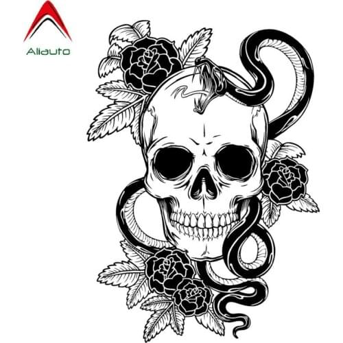 Aliauto Funny Car Accessories Viper Skull Car Sticker & Decal for Motorcycle Volkswagen Polo Golf 17cm X 12cm