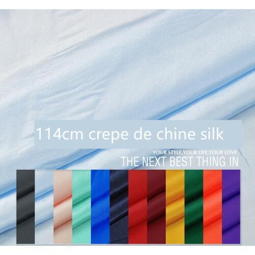 114cm×100cm pure color silk crepe DE chine fabric lining 100% silk fabric garment dress shirt silk garments