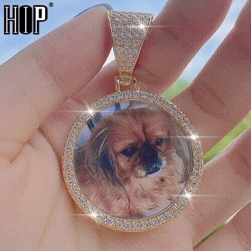 Hip Hop Custom Made Photo Memory Medallions Iced Out Bling Cubic Zircon Necklaces & Pendants For Men Jewelry Tennis Chain