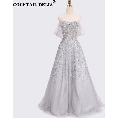 Beading Prom Dresses Long 2021 Light Blue High Split Tulle Sweep Train Sleeveless Evening Gown A-Line Backless Vestido