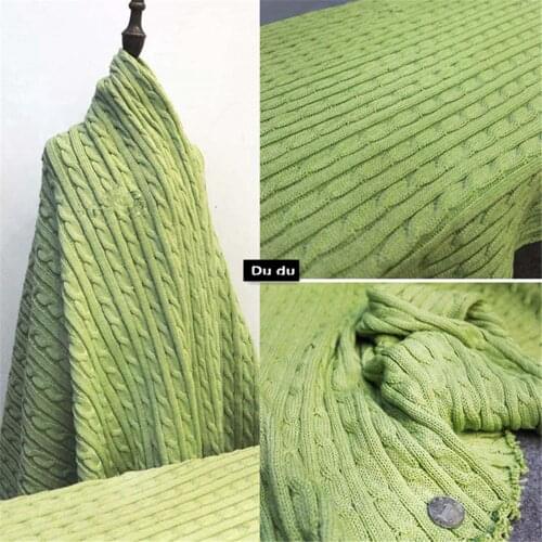 50*100cm Knitting Wool Clothing Fabric Shag Line Elastic Thick Hair Braid Twisted Rope Shape Sweater Hat Design Fabric DIY