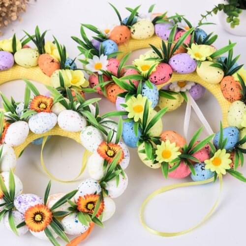Painted Foam Bird Pigeon Eggs Happy Easter Colorful Easter Egg Decoration Home F 69HF