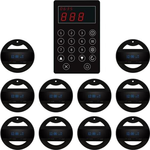 SINGCALL Kitchen Call System, Chef Can Press the Button to Buzzer Waiters to Pick Up the Aalready Dishes, 10pcs Watch Receiver