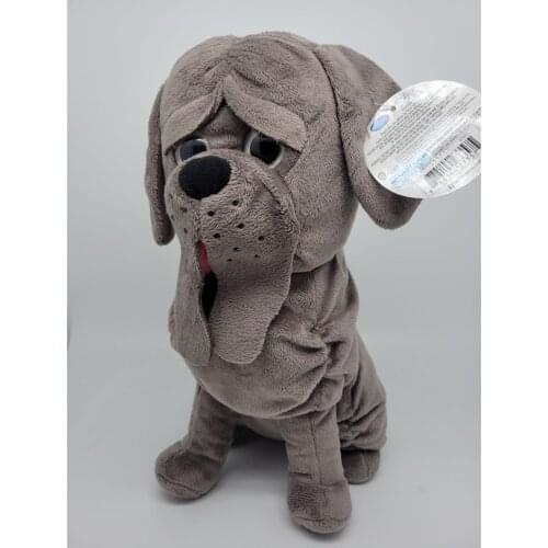 The Dog 'Fang" 14” Sit Plush Stuffed Dark Gray