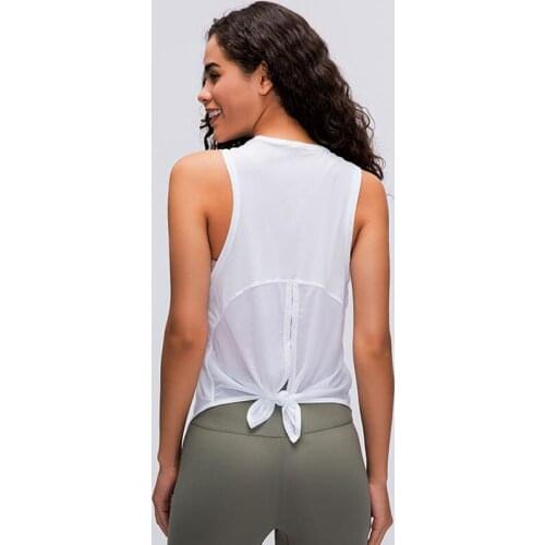 Women Tied Up Tank Top Loose Fit Sports Tank Tops Fitness Gym Tank Top Women Sports Wear Gym Wrokout