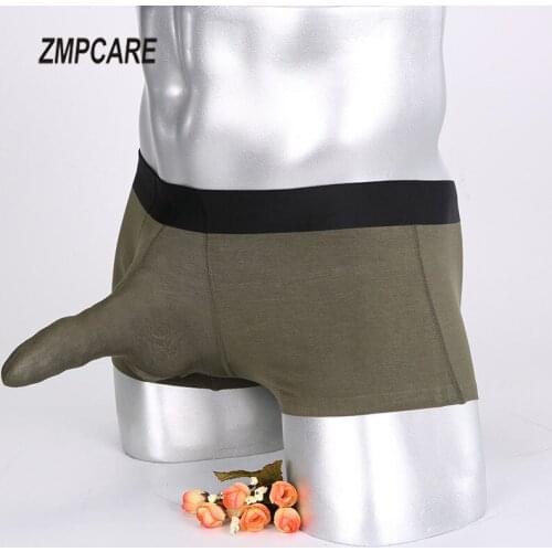 Elephant Nose Men Sexy Boxers Underwear Modal Bullet Sexy Mens Panties Seamless Bulge Pouch Underpants Cueca Masculina Solid