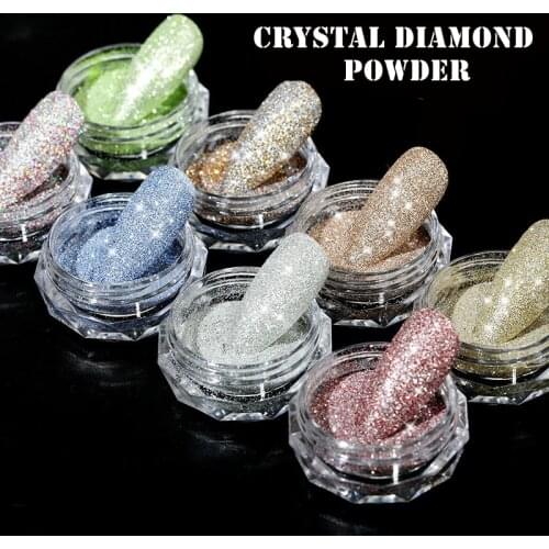 1g/box Sparkly Nail Crystal Diamond Powder New Laser Burst Flash Sugar Diamond Woolen Glitter DIY Nail Art Decorations 3d Charms