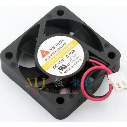 10pieces/Lots New Original Y.S.TECH 4010 40*40*10mm 12V 0.09A FD124010HB 2line Cooling Fan