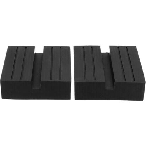 2Pcs Universal Car Slotted Lift Trolley Jack Disk Block Rubber Pad Guard Adapter
