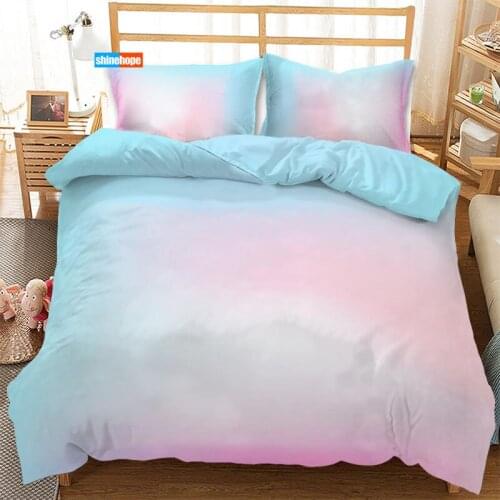 3 Pcs Luxury Duvet Cover Set Fashion Gradient Bedding Sets Comforter Duvet Cover Pillowcase Home Textiles