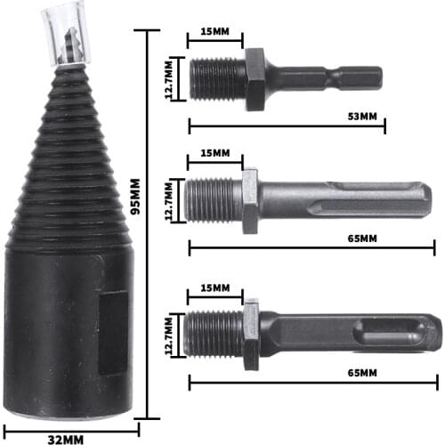 4Pcs/set Wood Splitter Machine Durable Firewood Drill Bits High Speed Steel Log Splitter Drilling Bits Woodworking Tools