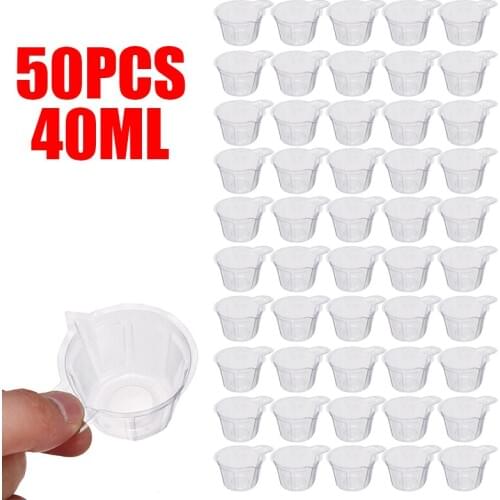 50Pcs 40ml Disposable Mixing Cups DIY Resin Jewelry Making Tool Crystal Epoxy Plastic Cup Epoxy Palette Cups