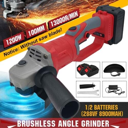 100mm Cordless Electric Angle Grinder 18000MAH 1/2 Lithium Batteries Brushless Grinding Machine For Polishing Cutting EU Plug