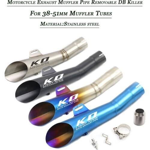 Silp On For 38-51mm Vent Muffler Tip Tubes Refit Motorcycle Tail Exhaust Silencer Pipe DB Killer Baffler Stainless Steel System