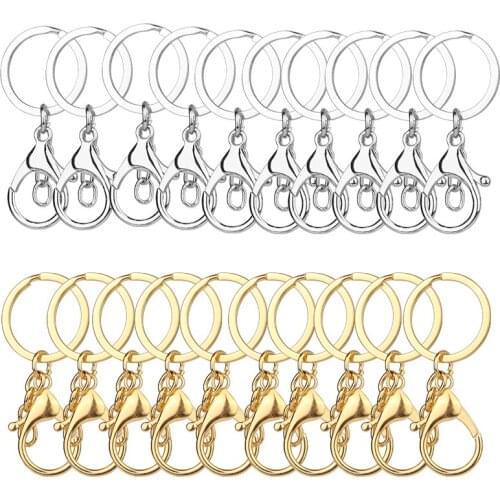 LMDZ 10PCS Key Ring Lobster Clasp Key Hook Chain Jewelry Making for Keychain for Jewelry Making DIY Key Chains Accessories