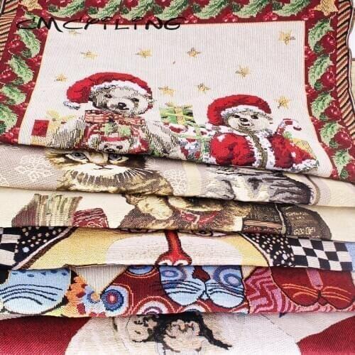 CMCYILING Yarn Dyed Polyester Cotton Patchwork Cloth,Jacquard Fabric For DIY Sewing Cushion,Curtain,Bags Material