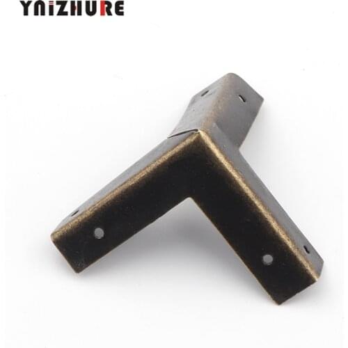 Wooden Box Coner,Wine Box Protector,Furniture Hardware Cover Triangle Corners Antique Bronze Tone Hollow Pattern 33mm,4Pcs