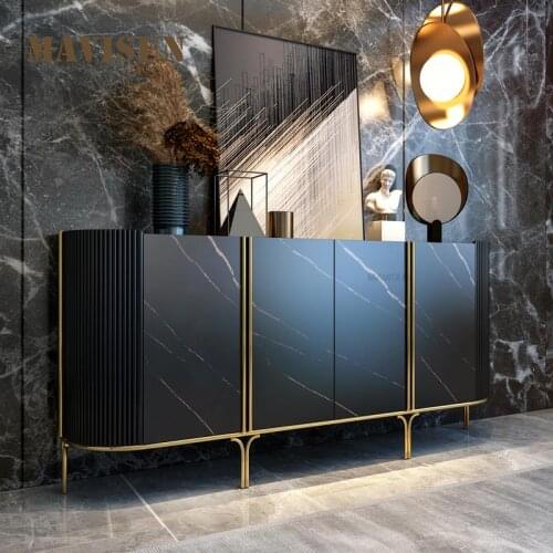 Storage Wooden Space-Saving Furniture Floor Stand Kitchen Cabinet Customized Rock Board Sideboard Buffet Cabinet For Family