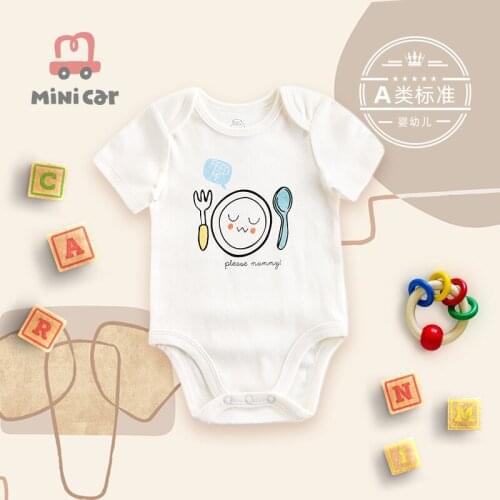 Babys triangle Romper baby one piece suit fart suit summer short sleeve outwear