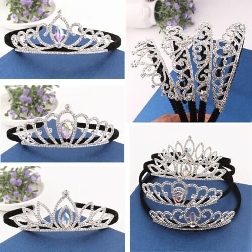 2020 Girls Birthday Crown Tiaras And Crowns Rhinestone Diadem Headband For Girl Party Anniversaire Princesse Hair Accessories