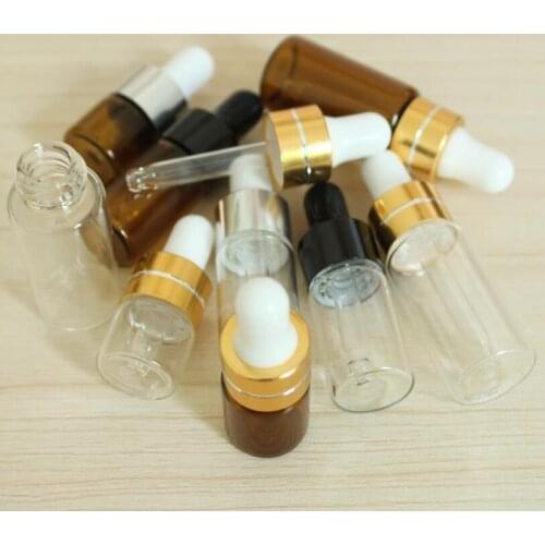 20pcs/lot 3ml Glass Bottle Dropper Vial with Pure Glass Dropper Perfume Sample Tubes Essential Oil Vial