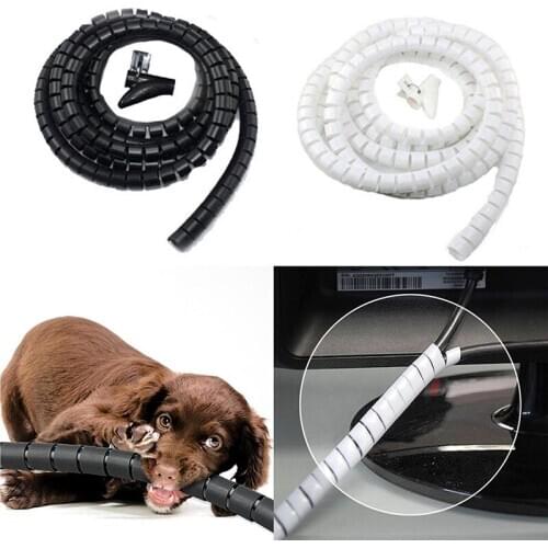 2M Cable Hide Wrap Tube 10/25mm Organizer & Management Wire Spiral Flexible Cord