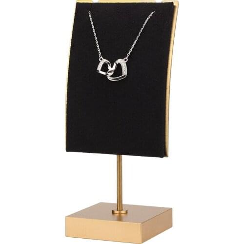Exquisite Curved Metal Plate Microfiber Material Jewelry Gem Pendant Earring Necklace Display Stand For Organizer Holder Rack