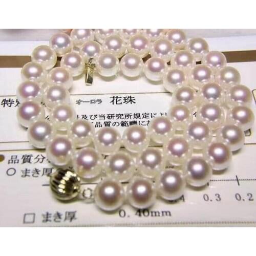Classic 11-12 mm white round pearl necklace 18inch