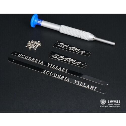 LESU Metal Cabin Stickers for 1/14 RC TAMIYA SCANIA Tractor Truck Dumper Model MAN Benz Scania