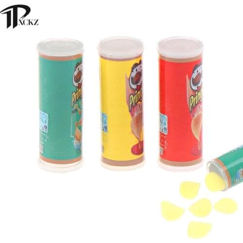 1 set/3 pcs Simulation Potato Chips Bottle Dollhouse Miniature Play Kitchen Food Pullip 1/6 Doll