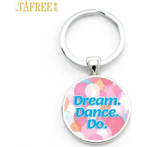 TAFREE 2017 new dream dance do keychain dancing is like dreaming with your feet key chain ring holder women toe shoe charm CT603