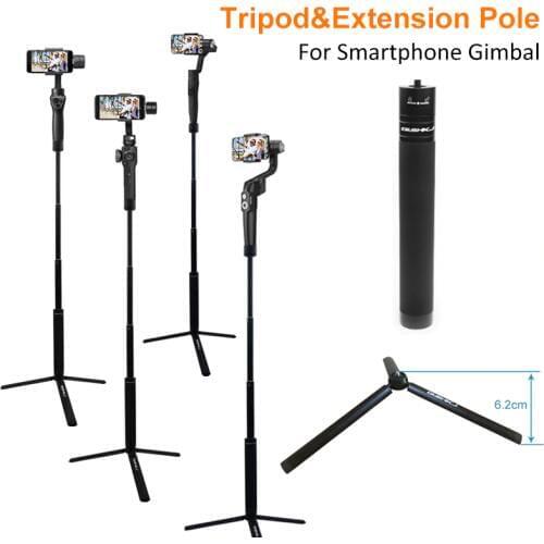 Tripod and Extension Pole for OM 4 DJI OSMO Mobile 2 3 /Zhiyun Smooth 4 Q/Feiyu Vimble/Xiaomi Mijia Handheld Gimbal Accessories