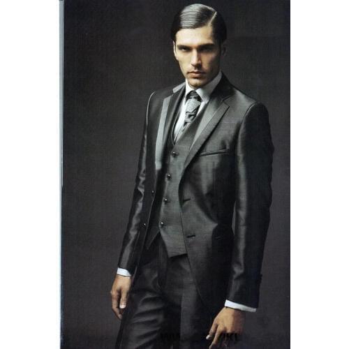 Wholesale - Best Selling Groom Tuxedos Men Wedding Dress Prom dress Best man Suit (Jacket+Pants+Vest)