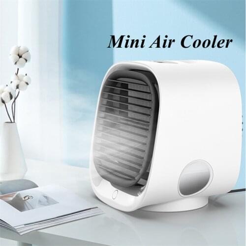 Portable Air Conditioner, Personal Evaporative Cooler Table Fan 3-Speed Wind, USB Mini Air Cooler Desk AC Fan with Night Light