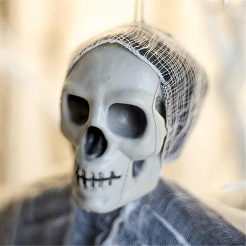 Ghost Festival Gauze Imitation Skull Head Halloween Hanging Ghost Perfect Decoration For Theme Parties Haunted Houses KTV Bars