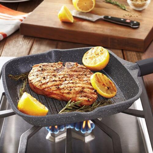 Professional kitchen appliances 24cm non-stick frying pan steak stripe smoke-free Universal frying pan