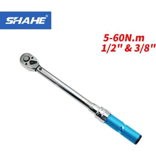 SHAHE Accuracy 3% professional Adjustable Torque Wrench 5-60N.m 1/2 &3/8 Inch Hand Spanner Ratchet Wrench Tool