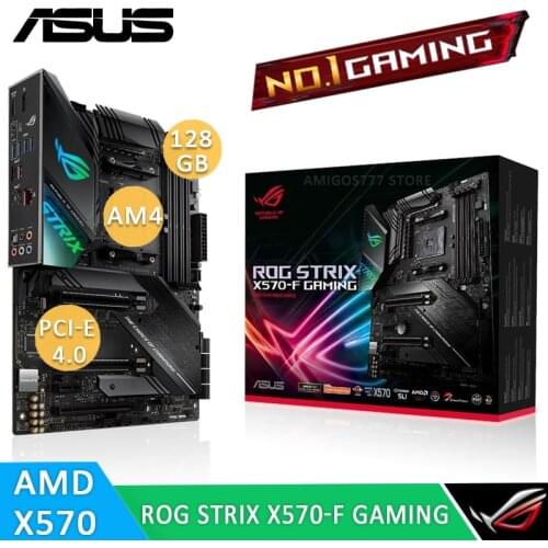 Socket AM4 Asus ROG STRIX X570-F GAMING Motherboard AMD Ryzen PCI-E 4.0 DDR4 128GB PCIe 4.0 Display Port X570 Gaming Placa-mãe