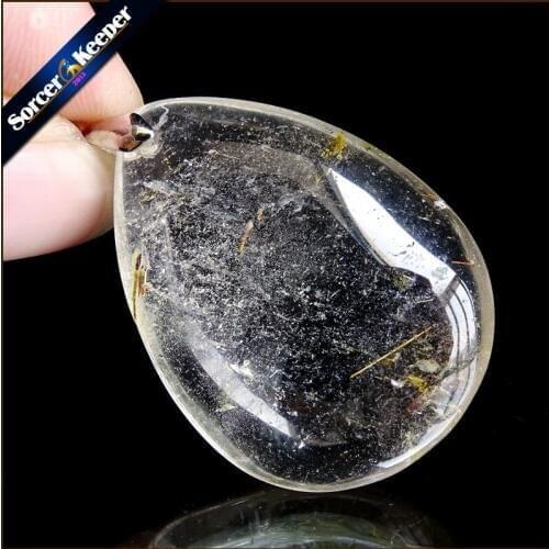 Rare Natural Quartz Rutilated Garden Quartz Crystal Pendant Red or Gold Crystal Necklace Natural Stones and Minerals SS774