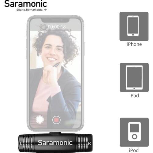Saramonic SPMIC510 Di/UC Compact Stereo Microphone for iOS/Android Devices for Vlog Live Stream Interview ENG Mobile Video