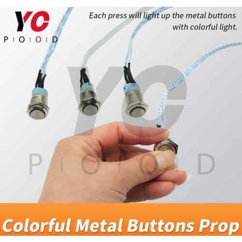 Sequence Colorful Metal Buttons Prop Escape Room Light up metal buttons in correct order to unlock takagism game room YOPOOD