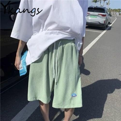 Corduroy High Waist Fashion Solid Casual Shorts Women Baggy Korean Style Biker Basic Shorts Sports Y2k Wide Leg Running Shorts